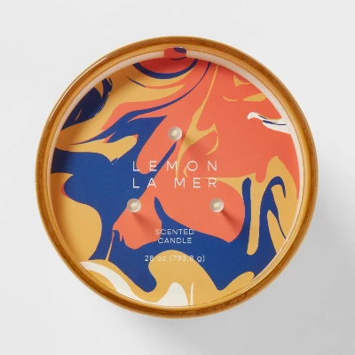 28oz Glass Lemon La Mer Candle Yellow - Opalhouse⢠- Image 3