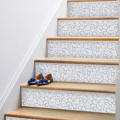 Animal Print Peel & Stick Wallpaper White/Light Blue - Opalhouseā¢: Removable, Bohemian Leopard Spot, Vinyl, 27.5 Sq Ft - Image 3