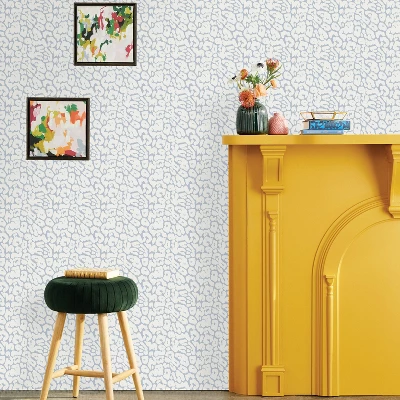 Animal Print Peel & Stick Wallpaper White/Light Blue - Opalhouseā¢: Removable, Bohemian Leopard Spot, Vinyl, 27.5 Sq Ft - Image 2