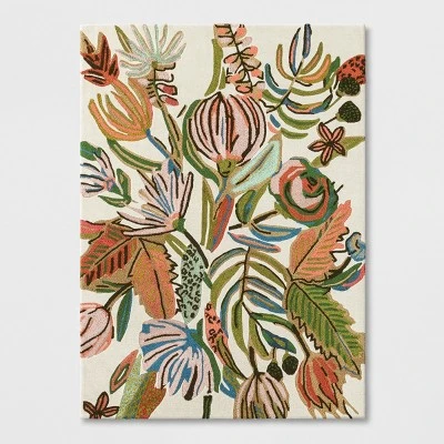 Floral Wool Tufted Area Rug Pink/White - Opalhouse⢠- Image 3