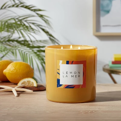 28oz Glass Lemon La Mer Candle Yellow - Opalhouseā¢