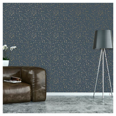 Celestial Peel & Stick Wallpaper Navy/Gold - Opalhouseā¢: Removable Vinyl, Self-Adhesive, Stain-Resistant, 27.5 Sq Ft Coverage - Image 2