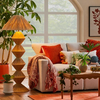 Faux Raffia Floor Lamp Brown (Includes LED Light Bulb) - Opalhouseâ„¢ Designed With Jungalow - Image 2