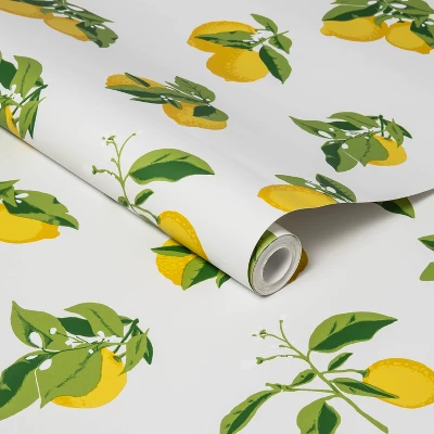 Lemons Peel & Stick Wallpaper Yellow - Opalhouseā¢: Cute Removable Vinyl, Repositionable, Stain-Resistant, Washable - Image 4