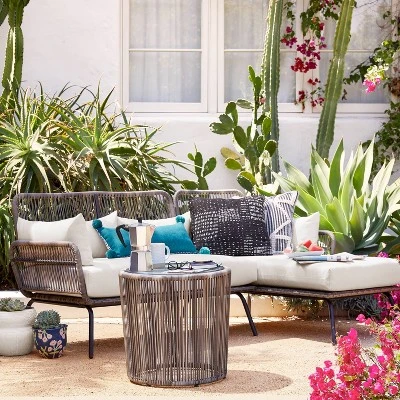 Latigo Patio Sectional Gray/Brown/Linen - Opalhouse⢠- Image 6