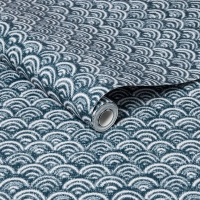 Rainbow Scallops Peel & Stick Wallpaper Blue/White - Opalhouseā¢: Removable, Temporary, Vinyl, Kitchen Decor - Image 4