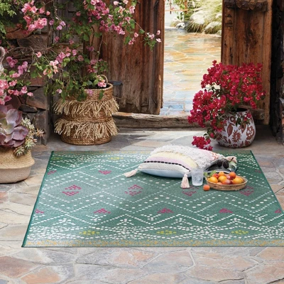 5' X 7' Outdoor Rug Global Aqua - Opalhouse⢠- Image 3