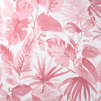 Tropical Leaves Peel & Stick Wallpaper Pink - Opalhouseā¢: Removable Vinyl, Botanical Leaf Pattern, Self-Adhesive, 27.5 Sq Ft Coverage - Image 2