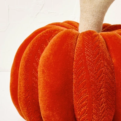 Pumpkin Shaped Velvet Accent Pillow Orange - Opalhouse™ Designed With Jungalow™ - Image 2