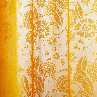 1pc Sheer Idris Printed Burnout Window Curtain Panel Gold - Opalhouse™ Designed With Jungalow™ - Image 2