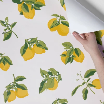 Lemons Peel & Stick Wallpaper Yellow - Opalhouseā¢: Cute Removable Vinyl, Repositionable, Stain-Resistant, Washable - Image 3