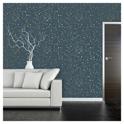 Celestial Peel & Stick Wallpaper Navy/Gold - Opalhouseā¢: Removable Vinyl, Self-Adhesive, Stain-Resistant, 27.5 Sq Ft Coverage - Image 3